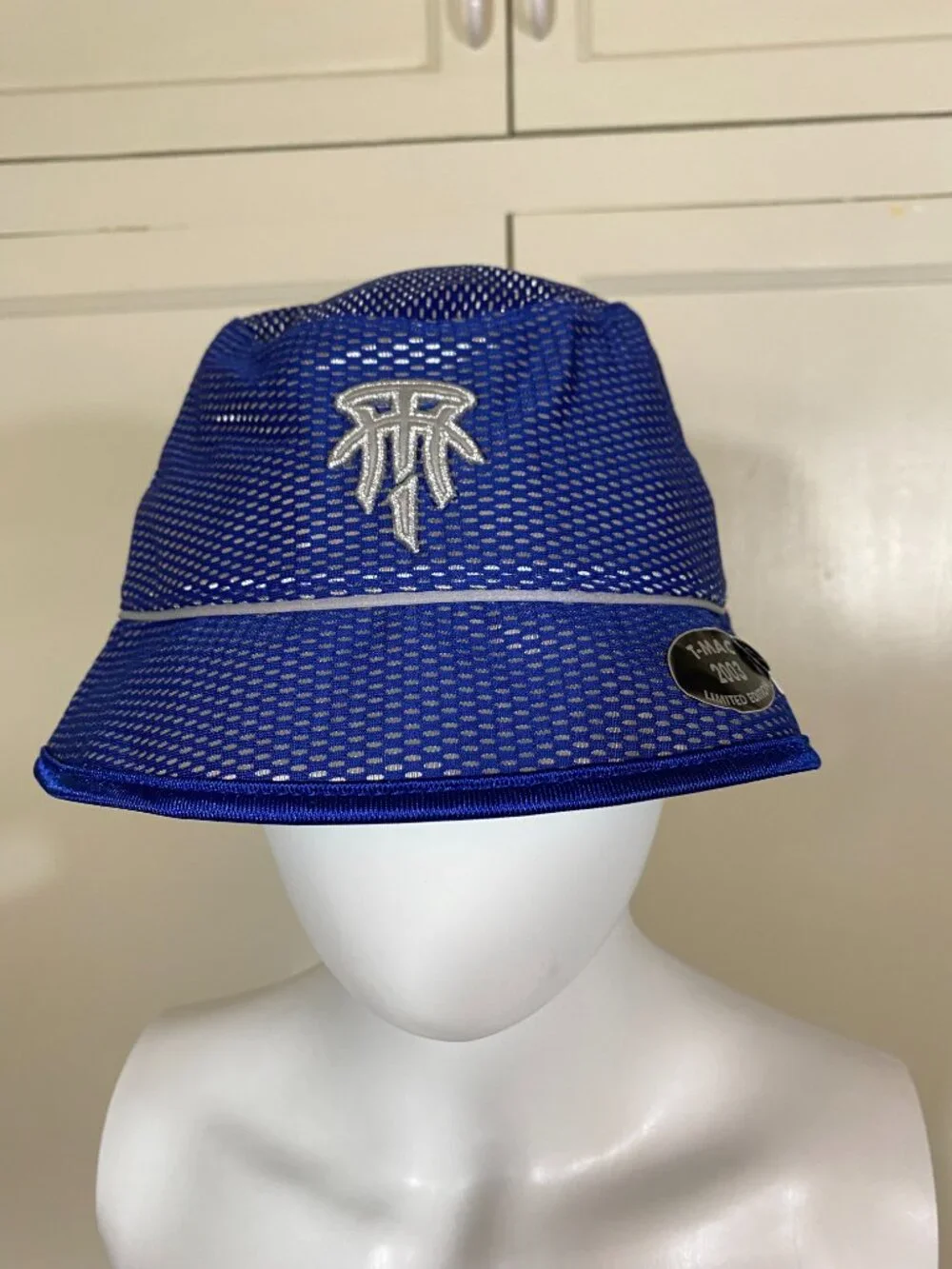 ADIDAS T-MAC 2003 Limited Edition Mesh Bucket Hat Blue Fitted S/M Tracy McGrady
